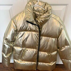 Gold Tommy Icons Puffer Jacket - Size XS